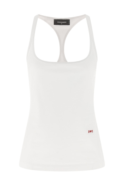 Майка с вышивкой Белая DSQUARED2 S75NL0052D20109100