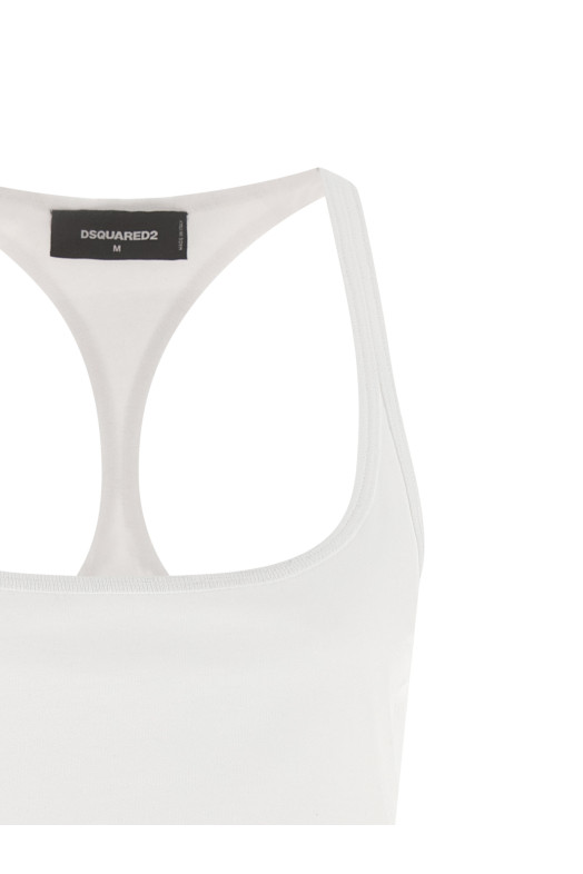 Майка с вышивкой Белая DSQUARED2 S75NL0052D20109100