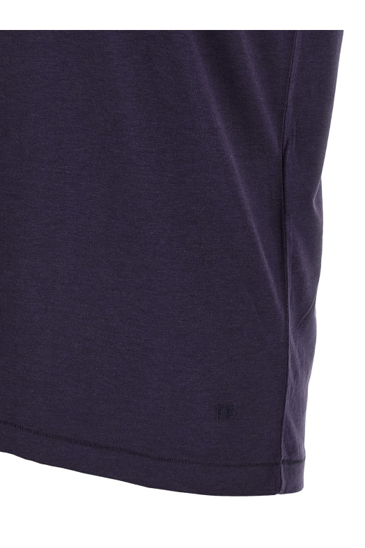 Logo embroidery t-shirt Blue