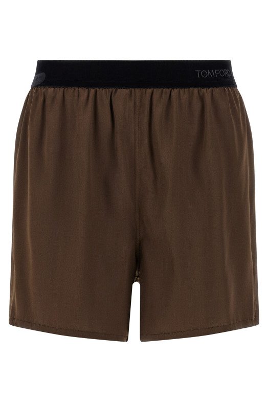 Silk shorts Brown