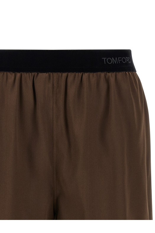 Silk shorts Brown