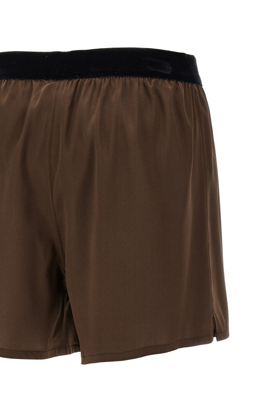 Silk shorts Brown