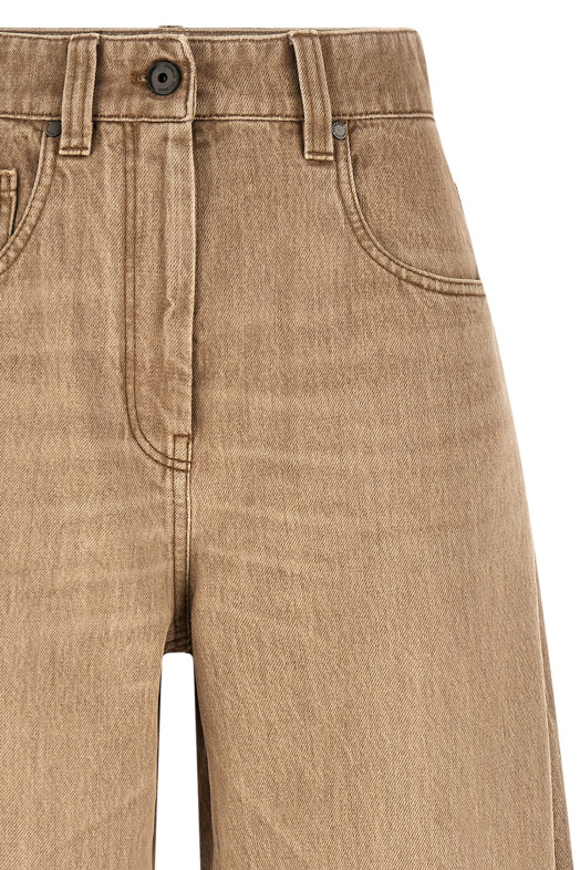 'Wide' jeans Beige