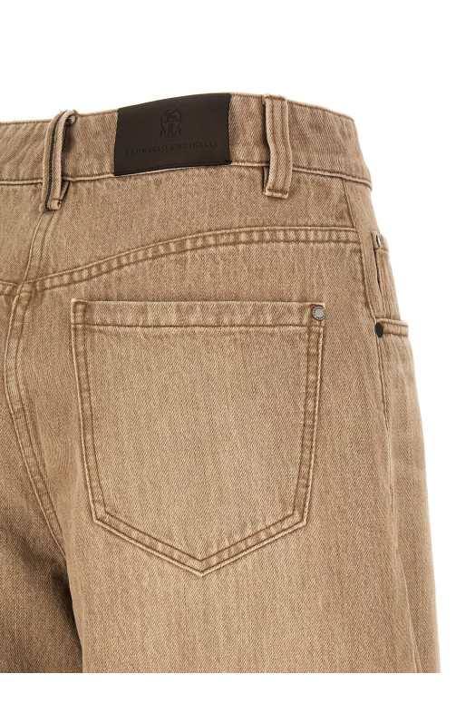 'Wide' jeans Beige