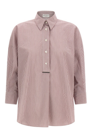 Смугаста сорочка бордового кольору BRUNELLO CUCINELLI MH741NG805C2048