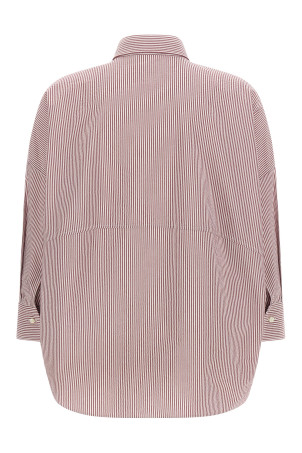 Смугаста сорочка бордового кольору BRUNELLO CUCINELLI MH741NG805C2048