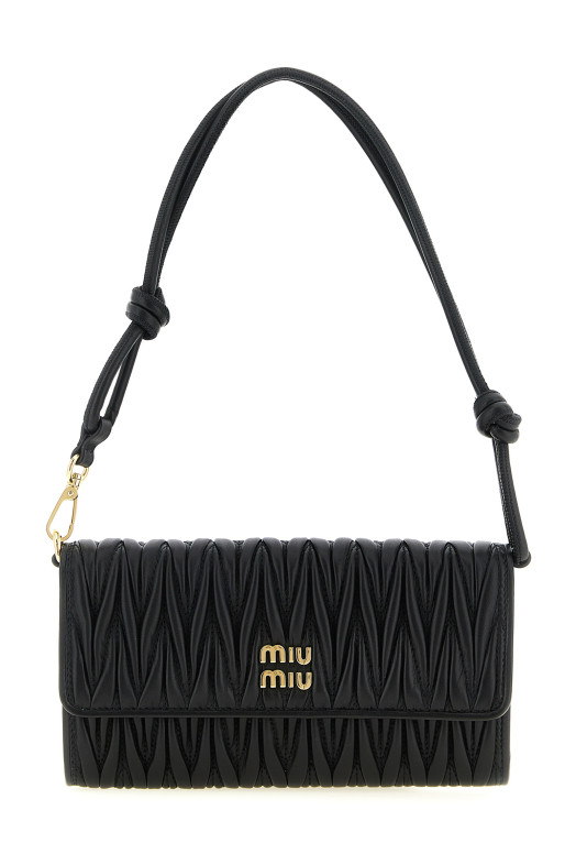 Кошелек на цепочке из стеганой кожи наппа, черный MIU MIU 5MT025AFPPF0002