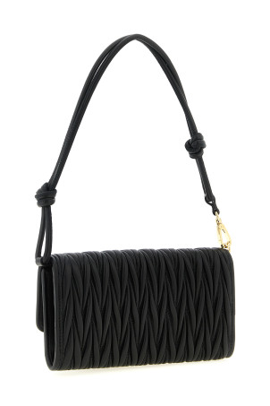 Гаманець на ланцюжку з стьобаною шкірою Nappa, чорний MIU MIU 5MT025AFPPF0002