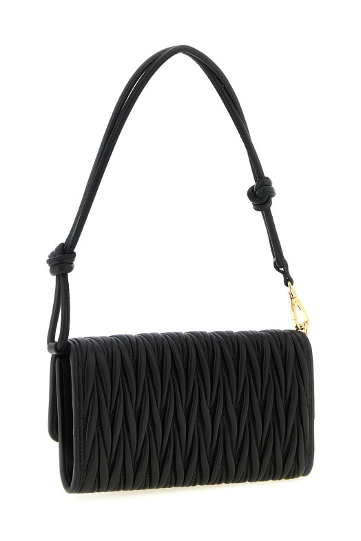 Кошелек на цепочке из стеганой кожи наппа, черный MIU MIU 5MT025AFPPF0002