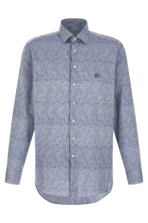 Сорочка з візерунком «пейслі» синього кольору ETRO MRIB000299TJ5C5B0013