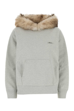 Світло-сіра бавовняна кофта PRADA (134723SOOO18NH)