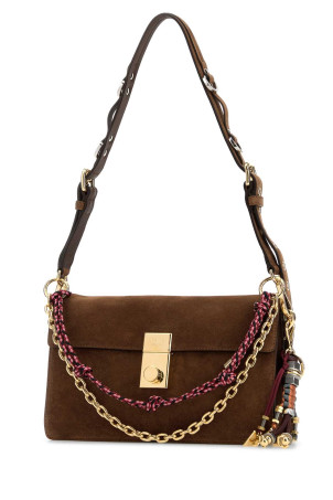 Brown suede small Prada Soft Sound shoulder bag PRADA (1BD379VOO72C4S)