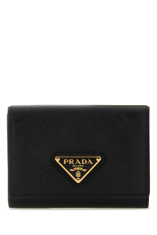 Чорний шкіряний гаманець Black PRADA (1MH042QHH)