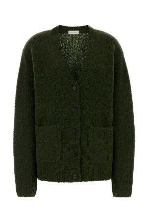 Bottle green alpaca blend oversize cardigan DRIES VAN NOTEN (2520112262709)
