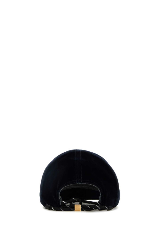 Бейсболка из бархата цвета «полуночный синий» MIU MIU (5HC3692CUA)