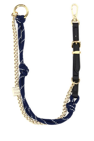 Multicolor leather and fabric key ring MIU MIU (5TL510ACRT)