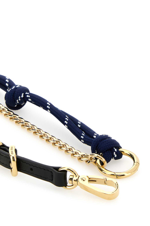 Multicolor leather and fabric key ring MIU MIU (5TL510ACRT)