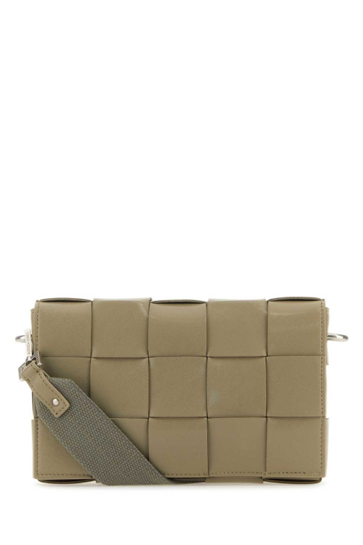 Sage green leather Cassette crossbody bag BOTTEGA VENETA (741777V2XU1)