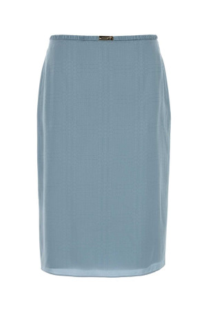 Светло-голубая шелковая юбка GUCCI (853035ZAT90)