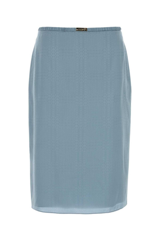 Светло-голубая шелковая юбка GUCCI (853035ZAT90)