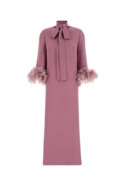 Antiqued pink crepe dress VALENTINO GARAVANI (8B3VAHJ21MM)