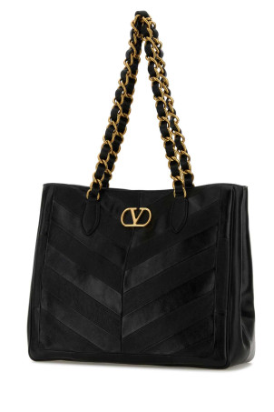 Black leather Laseine shopping bag Black VALENTINO GARAVANI (8W2B0T12PSN)