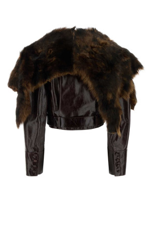 Chocolate leather jacket CHLOE (CH25WCV55223)