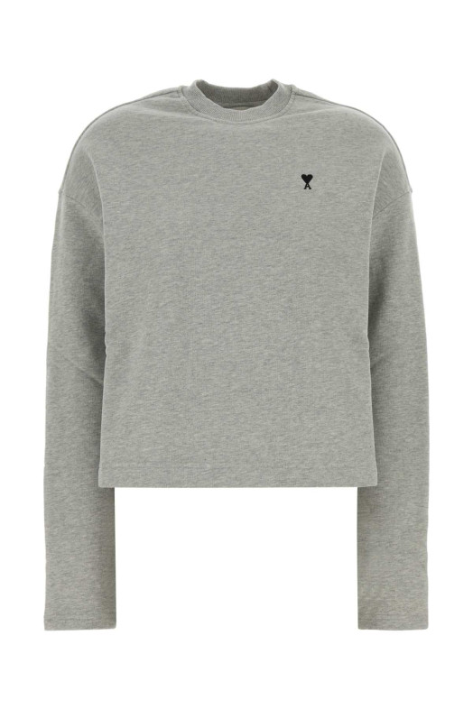 Grey cotton sweatshirt AMI (FSW766730)