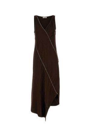 Chocolate satin dress JIL SANDER (J01CT0268J65022)