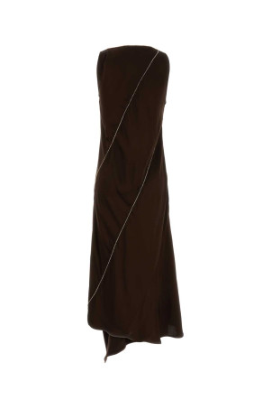 Chocolate satin dress JIL SANDER (J01CT0268J65022)