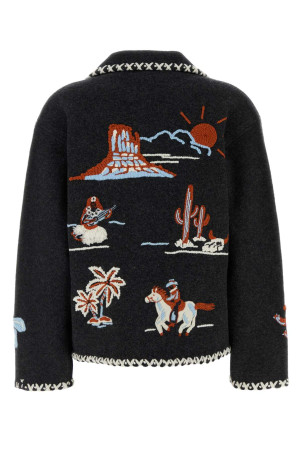 Dark grey wool Remember Me blazer ALANUI (LWHQ01BE25KNI0020784)