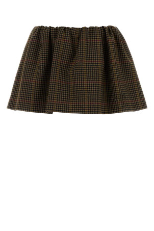 Вышитая мини-юбка в клетку MIU MIU (MG2594SOOO181J)