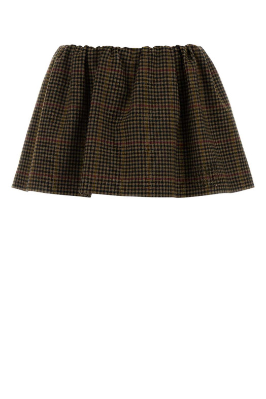 Вышитая мини-юбка в клетку MIU MIU (MG2594SOOO181J)