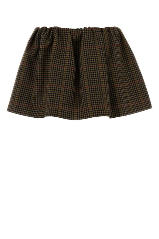 Вышитая мини-юбка в клетку MIU MIU (MG2594SOOO181J)