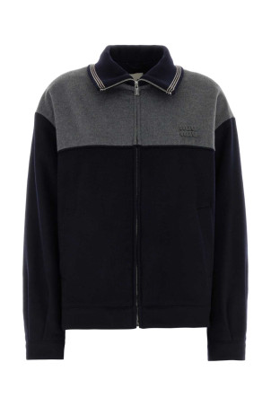 Двухцветная велюровая куртка MIU MIU (ML1412SOOO18ZL)