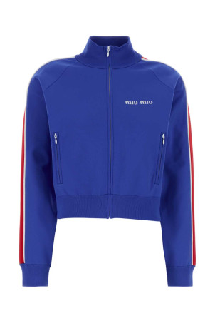 Свитшот из синей нейлоновой смеси MIU MIU (MMF00VSOOO148O)