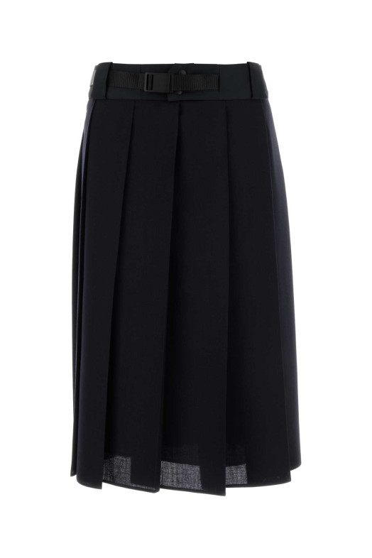 Dark blue wool skirt Blue PRADA (P183ZSOOO18V5)