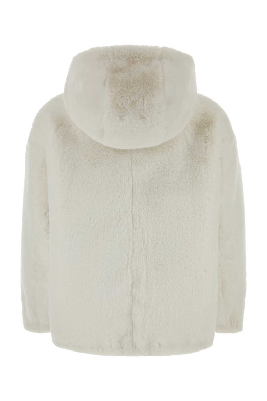 White eco fur reversible jacket Black PRADA (PZV016SOOO12DH)
