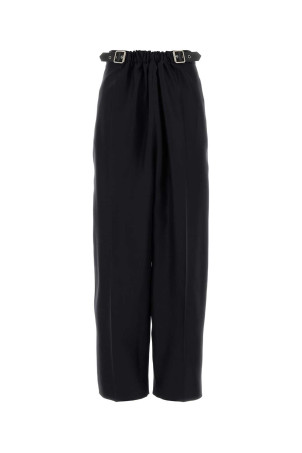 Navy blue wool blend wide-leg pant Black LOEWE (S540Y04XM7)
