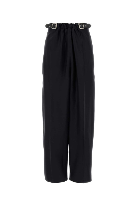 Navy blue wool blend wide-leg pant Black LOEWE (S540Y04XM7)