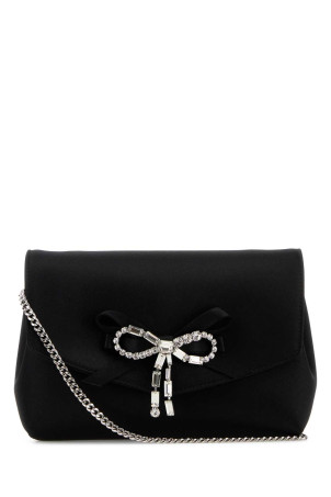 Black satin mini Soft Bow clutch JIMMY CHOO (SOFTBOWMINIBAGBOS)