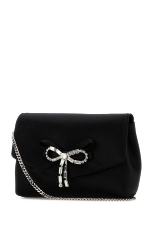 Black satin mini Soft Bow clutch JIMMY CHOO (SOFTBOWMINIBAGBOS)