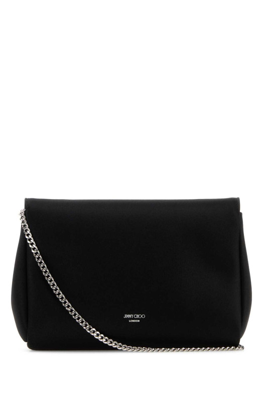 Чорна атласна міні-сумочка Soft Bow JIMMY CHOO (SOFTBOWMINIBAGBOS)
