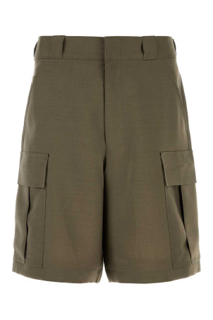 Army green mohair blend bermuda shorts PRADA (SPH535SOOO12I1)