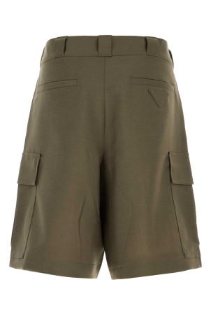 Army green mohair blend bermuda shorts PRADA (SPH535SOOO12I1)