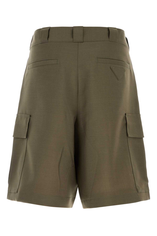 Бермуди з мохерової суміші армійського зеленого кольору PRADA (SPH535SOOO12I1)