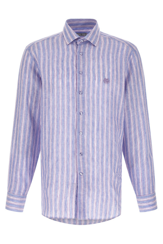 Смугаста лляна сорочка Різнокольорова ETRO MRIB000299TR341S9880