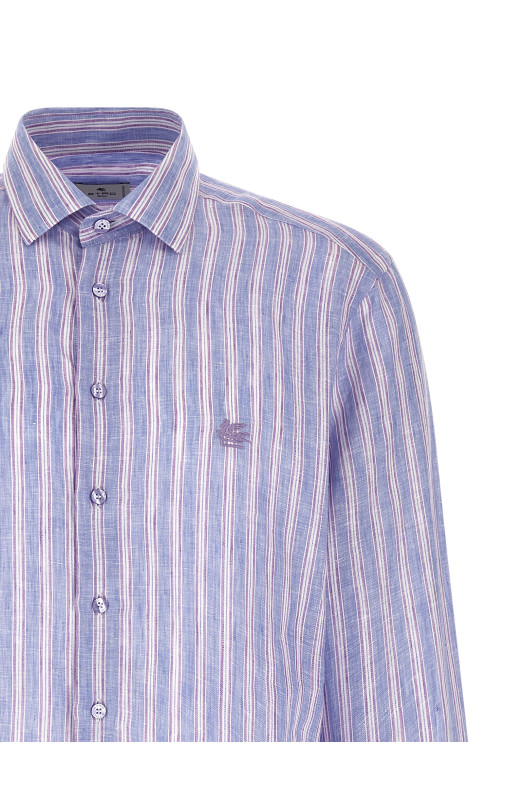 Смугаста лляна сорочка Різнокольорова ETRO MRIB000299TR341S9880