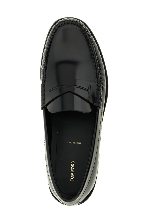 Блестящие кожаные мокасины Черный TOM FORD J1579LCL462NNAA