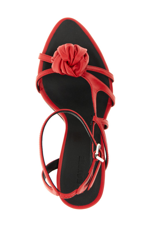 Sculptural knot sandals Red